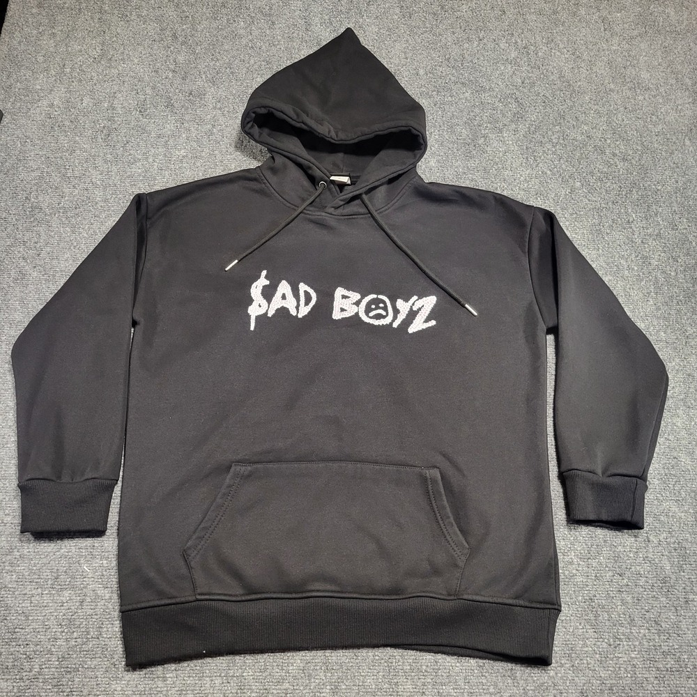 $ad Boyz By Junior H "Star/Dollar Eyes Frown" Repeat Hoodie Sweatshirt Sz Large